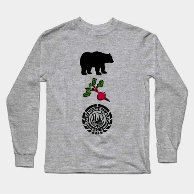 BEARS BEETS BATTLESTAR GALACTICA Long Sleeve T-Shirt by zoebrittle